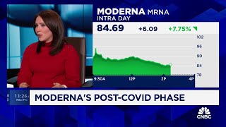 Moderna shares soar on cancer drug results [upl. by Ahsotan]