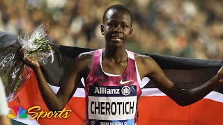 Faith Cherotich stuns Winfred Yavi to win 3000m steeplechase at Diamond League Brussels  NBC Sports [upl. by Xam]