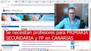 ✅CANARIAS OPOSICIONES 2021 y BOLSA PRIMARIA SECUNDARIA y FP  Méritos lista de interinos etc [upl. by Nerrot]