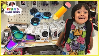 Back to School Shopping and Fidget Spinner Toy Hunt with Ryans Family Review [upl. by Zailer123]