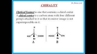 Chirality  A2 Chemistry  Dr Hanaa Assil [upl. by Haerb591]