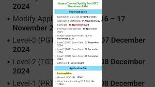 HTET 2024 Form Fill Up Last Date htet newvacancy2024 [upl. by Calesta]