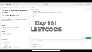 Day 161 LeetCode Problem 448 Find All NumbersDisappeared in an Array  Swift [upl. by Verbenia260]