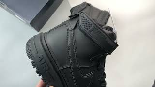 Nike Air Force 1 High Boot Triple Black DA0418 001 [upl. by Anitrak864]