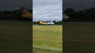 Aurigny ATR72 BouncyTippy Landing 🛬 Manchester Airport UK 🇬🇧 guernsey atr72 landing [upl. by Enileme]