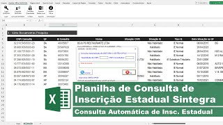 Planilha Consulta Inscrição Estadual SINTEGRA Excel [upl. by Zelikow]