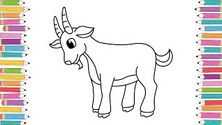 Goat Coloring Pages Fun Educational Coloring Videos for Kids [upl. by Euseibbob]