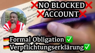 How to Get Formal Obligation Letter  Verpflichtungserklärung  NO BLOCKED NEEDED [upl. by Tdnarb]