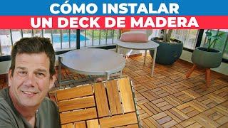 Cómo instalar un deck de madera en el balcón [upl. by Sumedocin860]