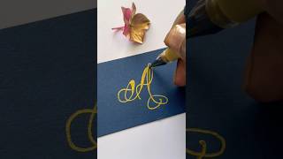 ‘A’ in Gel Pen Faux Calligraphy [upl. by Malia]