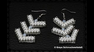 AnleitungTutorial Ohrringe Artemisia  DIY Perlen RAW CRAW [upl. by Korella352]