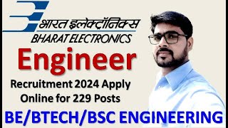 BEL Recruitment 2024  BEL Recruitment 2024 Form Fill Up  BEL Recruitment 2024 Apply Online [upl. by Luwana258]