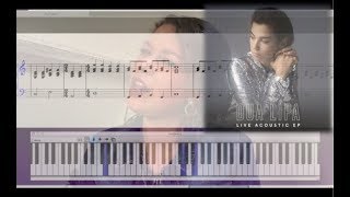 Golden slumbers  Dua Lipa version  Female Karaoke Piano tutorial Sheet music Instrumental 153 [upl. by Cornelie389]