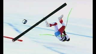 Swiss Marc Gisin Horror Crash In World Cup Downhill In Val Gardena Italy  15122018 [upl. by Chesnut]