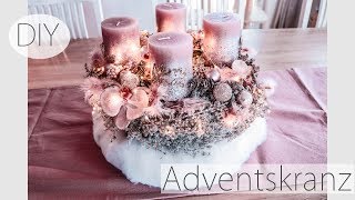 MEIN ADVENTSKRANZ DIY I ROSEGOLD I Schnell amp einfach [upl. by Atled76]