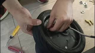 AOVOPRO ESMAX ELECTRIC SCOOTER HOW TO REPLACE THE TIRE AND INNER TIRE [upl. by Solis]