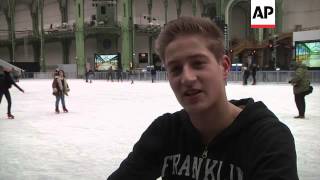 Iceskating rink at the Grand Palais opens to the public [upl. by Yreneh995]