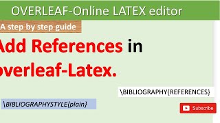 How to insert references in Overleaf [upl. by Acinorehs645]