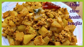 chow chow muttai porriyal  chow chow health benefits in tamil [upl. by Anaer]