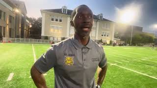 St James Head Coach LaVanta Davis Recaps Jamboree Against De La Salle [upl. by Pass]