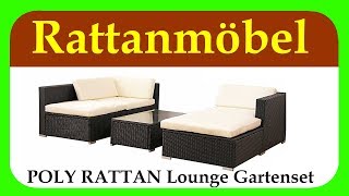 POLY RATTAN Lounge Gartenset SCHWARZ  Sofa Garnitur  Gartenmöbel  Rattanmöbel [upl. by Leonanie488]