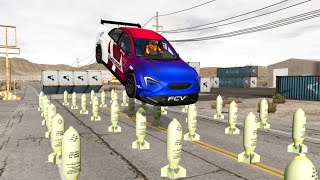 Amazing BeamNG Video  Cars Vs Nuclear Bombs  BeamNG Drive [upl. by Aicetal138]