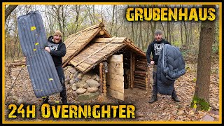 Overnighter im Grubenhaus  Taugt es was  Bushcraft Outdoor Deutschland [upl. by Ydualc328]