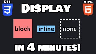 Learn CSS display property in 4 minutes 🧱 [upl. by Gower]