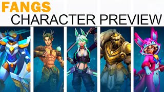 Fangs MOBA Character Preview All Heroes Skins Abilities Customization Mounts More [upl. by Yllrebmik91]