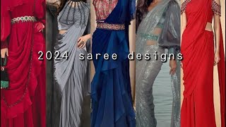 Saree Designs 2024 New Saree Designs  Partywear Saree Designs 2024 saree partywearsarees [upl. by Akemed418]