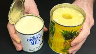 Beat condensed milk with pineapple The best nobake summer dessert [upl. by Galligan304]