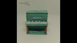 Miniature  Mint piano and stool DIY 2024 part 8 [upl. by Edahs]