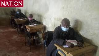 Elburgon PCEA primary school A teacher checks temperature of pupils before allowing them in classes [upl. by Leverick]