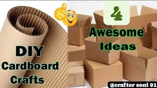 4 Amezing Cardboard craft ideas For All occasions and Festivals  diy Christmas  homedecor [upl. by Mosenthal]