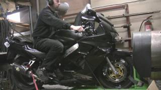 Honda VFR 800 FI interceptor supercharged dyno run 183 hp [upl. by Meeker]