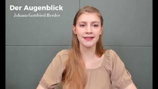 Learn German with Poetry Der Augenblick  Johann Gottfried Herder [upl. by Llirrehs]