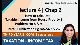 How to calculate Taxable Income from House Property Chapter 2 problem no 8 amp 9 Pg No 269 amp 270 [upl. by Ettenaj]