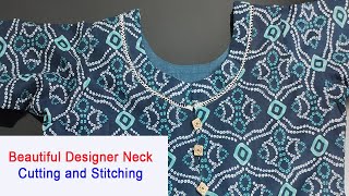 Beautiful Designer Front Neck Cutting and Stitching in Malayalam  Kurti design  AdornHub [upl. by Nnaarual73]