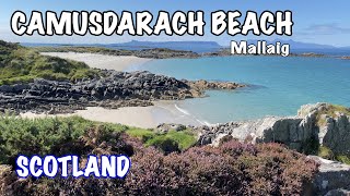 Camusdarach Beach  Mallaig Morar Arisaig Highlands  Beautiful Scotland drone footage in 4K [upl. by Francoise]