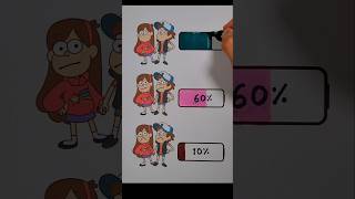 Gravity Falls Dipper amp Mabel battery drawing🪫shorts trend viral [upl. by Gearalt64]