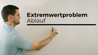 Extremwertproblem Ablauf Optimierungsaufgabe Extremalproblem  Mathe by Daniel Jung [upl. by Najib]