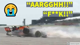 Max Verstappen TEAM RADIO after 51G CRASH with Lewis Hamilton  British GP 2021 [upl. by Aicilla794]