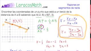 Razones en segmentos de recta punto en el segmento [upl. by Annahavas16]