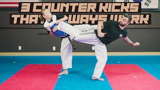 3 Counter Kicks That Will Always Work  Taekwondo Sparring Tips [upl. by Nananne]