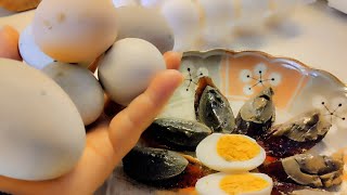 ASMR BLACK Egg And Small Egg Satisfying Sound  Cutting Skills [upl. by Arrim]