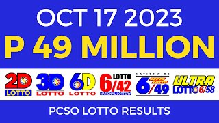 Lotto Result October 17 2023 9pm PCSO [upl. by Kcire]