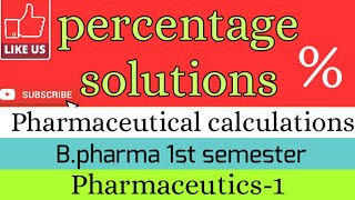 Percentage solutions  pharmaceutical calculations [upl. by Eirene]