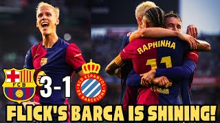 FC Barcelona vs Espanyol 31 Review  Dani Olmo scores brace 🔥  Barcelona top of the laliga table [upl. by Nyahs]