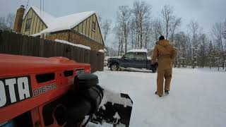 Kubota B6100 Snow Plowing [upl. by Venetis]