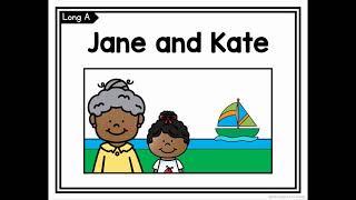 Long A Decodable Reader quotJane and Katequot Long A BookLong A Story [upl. by Liana]